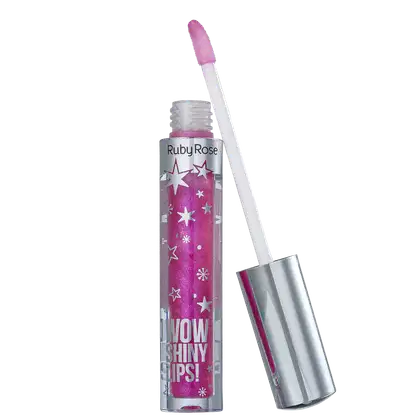 Imagem do produto Ruby Rose Wow Shiny Lips 66 Glitter Rosa - Gloss Labial 3ml