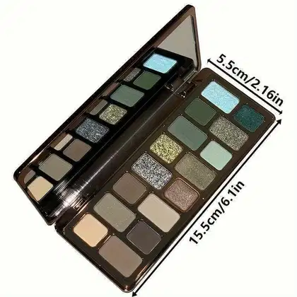 Imagem do produto Paleta de Sombras 16 Cores Matte Shimmer Glitter Look Retro Preto