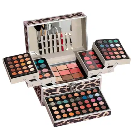 Imagem do produto Kit de Maquiagem com 127 Peças sombra, blush, lápis de sobrancelha, batom e pincéis Leopardo