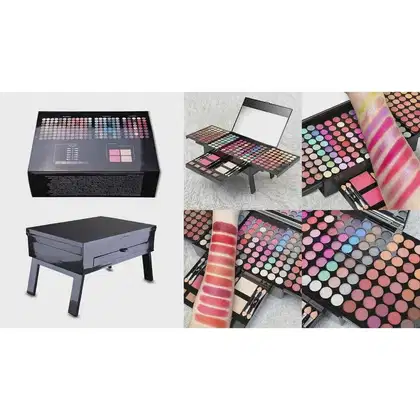 Imagem do produto Kit de Maquiagem 194 Cores com Paleta, Gloss Labial, Corretivo, Blush e Pinceis 194 Cores