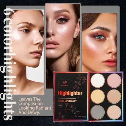 Imagem do produto Kit Paleta 55 Cores Sombras Gloss Contorno Corretivo e Iluminador ElaShopp Preto