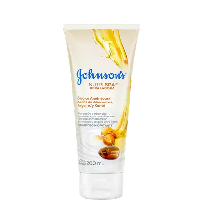 Imagem do produto Johnson's Nutri Spa Reparadora Óleo de Amêndoas, Argan e Karité - Sérum Hidratante Corporal 200ml
