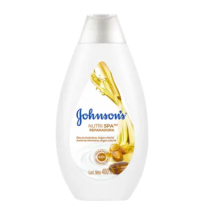Imagem do produto Johnson's Nutri Spa Reparadora Óleo de Amêndoas, Argan e Karité - Loção Hidratante Corporal 400ml