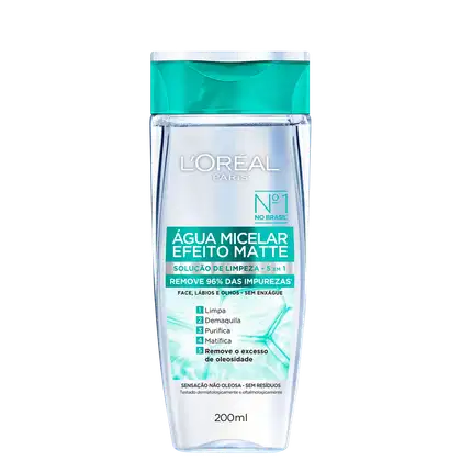 Imagem do produto L'Oréal Paris Efeito Matte Solução de Limpeza 5 em 1 - Água Micelar 200ml