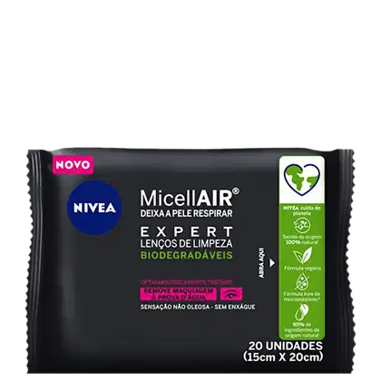 Imagem do produto NIVEA MicellAIR Expert - Lenço de Limpeza Facial (20 Unidades)
