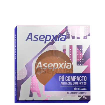 Imagem do produto Asepxia Antiacne FPS 20 Bege Marrom - Pó Compacto 10g