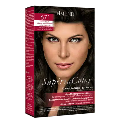 Imagem do produto Amend Supéria Color 671 Louro Escuro Marrom Acinzentado - Tonalizante