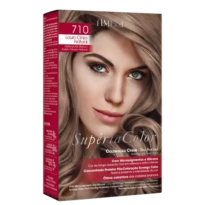 Imagem do produto Amend Supéria Color 710 Louro Cinza Natural - Tonalizante