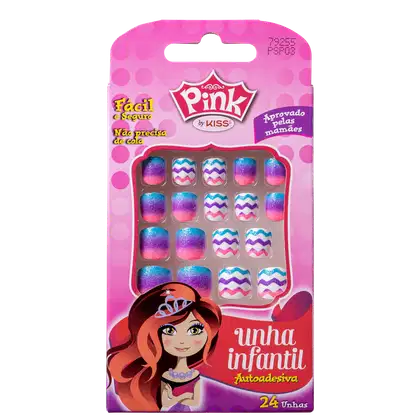 Imagem do produto Kiss New York Pink Infantil Rainbow - Unhas Postiças 4g
