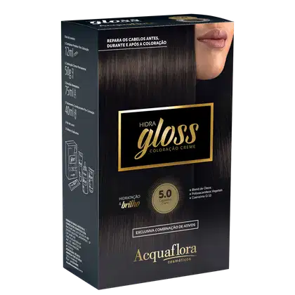 Imagem do produto Acquaflora Hidra Gloss 5.0 Castanho Claro - Coloração Permanente 177g
