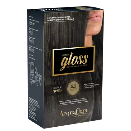 Imagem do produto Acquaflora Hidra Gloss 6.1 Louro Escuro Acinzentado - Coloração Permanente 177g