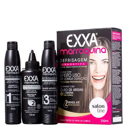 Imagem do produto Kit Salon Line Exxa Marroquina Defrisagem Gradativa (3 Produtos)