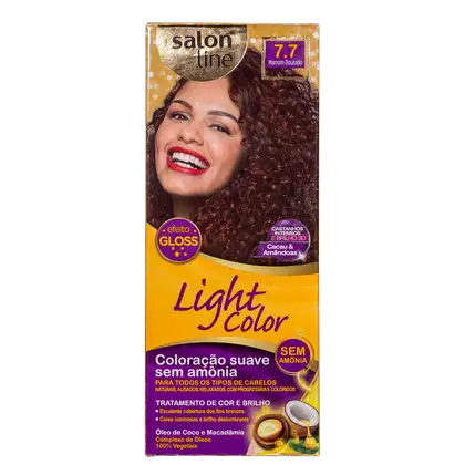 Imagem do produto Kit Salon Line Light Color 7.7 Marrom Dourado - Tonalizante