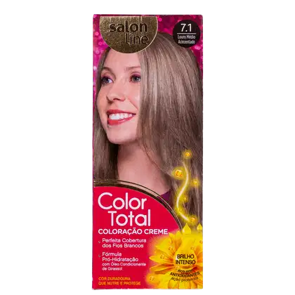 Imagem do produto Kit Salon Line Color Total 7.1 Louro Médio Acinzentado - Coloração Permanente