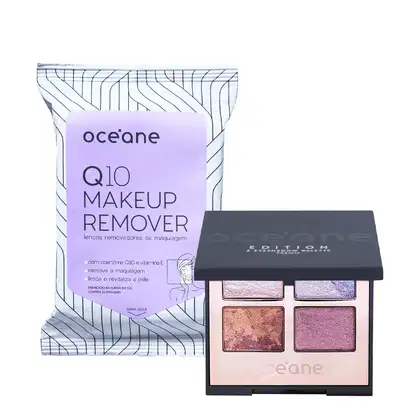 Imagem do produto Kit Océane Q10 Makeup Lenço Demaquilantee e Cosmic 4 Eyeshadow Paleta de Sombras (2 produtos)