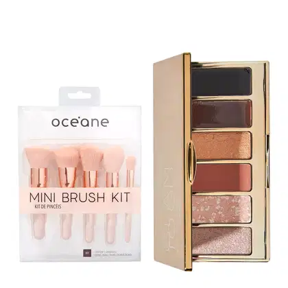 Imagem do produto Kit Océane Mini Kit com 5 Pincéis e Glam To Go Palette Paleta de Sombras (2 produtos)