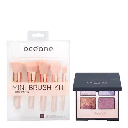 Imagem do produto Kit Océane Mini Kit com 5 Pincéis e Palette Cosmic 4 Eyeshadow Paleta de Sombras (2 produtos)