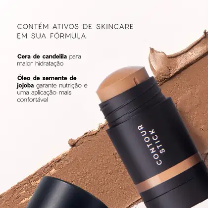 Imagem do produto Kit Océane Edition Mini Blush Cloudy Pink Stick Contorno Marrom Claro e Esponja de Maquiagem (3 produtos)