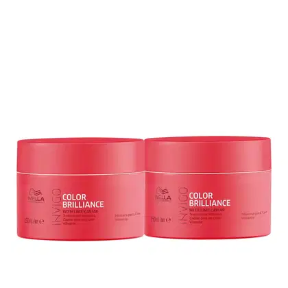 Kit com máscaras capilares Color Brilliance, da marca Wella Professionals.