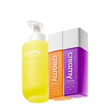 Imagem do produto Kit Creamy Skincare Limpador Glicerinado Vitamina C Retinol (3 produtos)