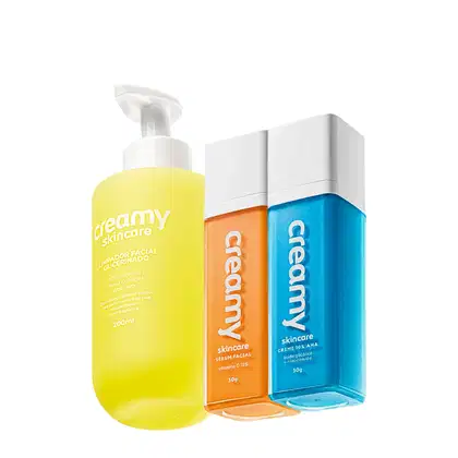 Imagem do produto Kit Creamy Skincare Limpador Glicerinado Vitamina C Glicólico (3 produtos)