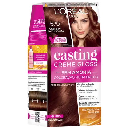 Imagem do produto Casting Creme Gloss 670 Chocolate com Pimenta - Coloração