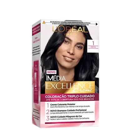 Imagem do produto Imedia Excellence Creme 1 Preto - Coloração