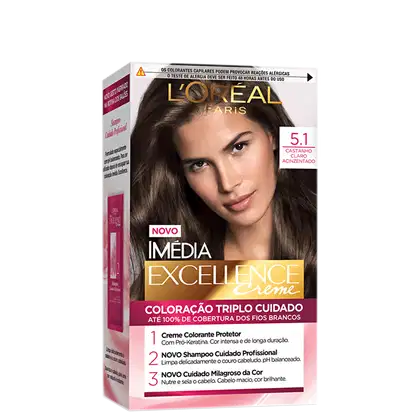 Imagem do produto Imedia Excellence Creme 5.1 Castanho Claro Acinzentado - Coloração