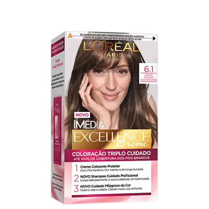 Imagem do produto Imedia Excellence Creme 6.1 Louro Escuro Acinzentado - Coloração