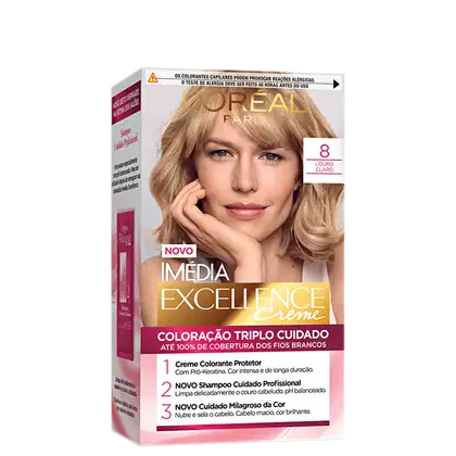 Imagem do produto Imedia Excellence Creme 8.0 Louro Claro - Coloração