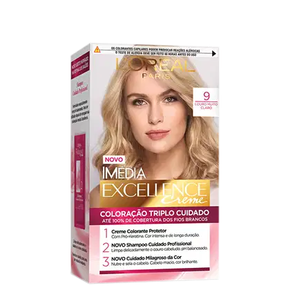 Imagem do produto Imedia Excellence Creme 9.0 Louro Muito Claro - Coloração