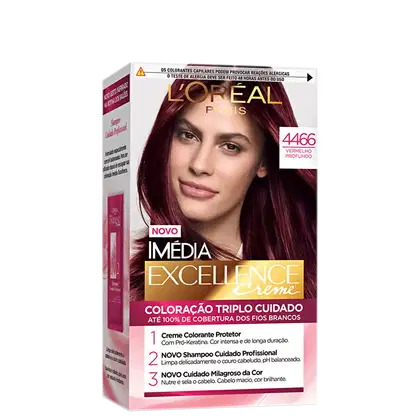 Imagem do produto Imedia Excellence Creme 4.466 Vermelho Profundo - Coloração