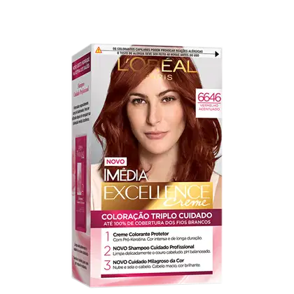 Imagem do produto Imedia Excellence Creme 6.646 Vermelho Rubi - Coloração