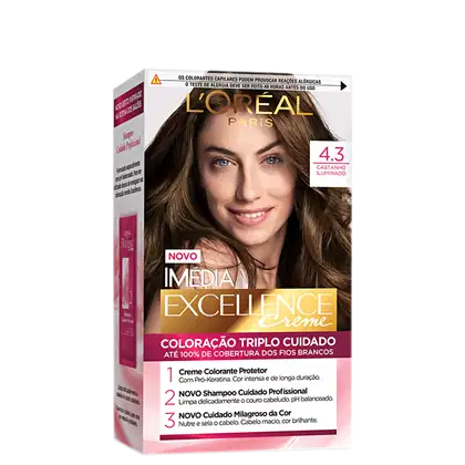 Imagem do produto Imedia Excellence Creme 4.3 Castanho Iluminado - Coloração