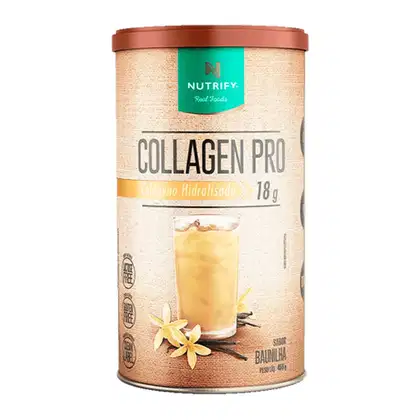 Suplemento Alimentar em Pó Nutrify Collagen Pro Colágeno Hidrolisado 18g Baunilha 450g.