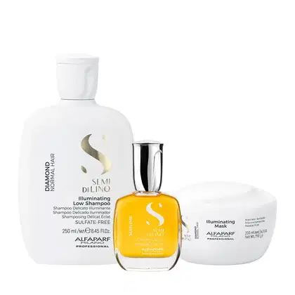 Imagem do produto Kit Alfaparf Semi di Lino Diamond e Sublime - Tratamento Luminoso e Toque Sedoso (3 Produtos)