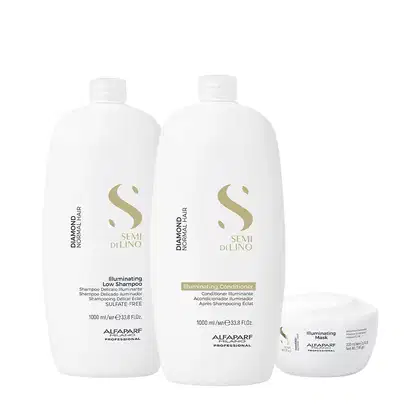 Imagem do produto Kit Alfaparf Semi di Lino Diamond Illuminating - Maciez e Tratamento Diário (3 Produtos)