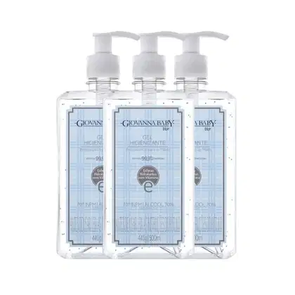 Imagem do produto Kit Álcool Em Gel Higienizante Giovanna Baby Blue 500Ml (3 unidades)