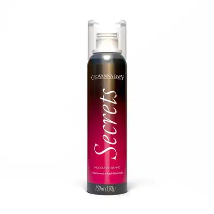 Espuma de banho Giovanna Baby com niacinamida e ácido hialurônico, em embalagem de 150ml com design degradê de rosa a preto.