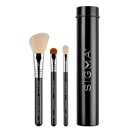 Imagem do produto Kit de Pincéis Sigma Beauty Essential Trio Brush Set Black (3 Produtos)