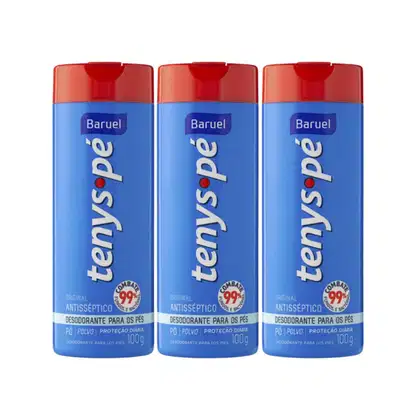 Imagem do produto Kit C3 Desodorante Em Pó Para Pés 100g Tenys Pé - Baruel