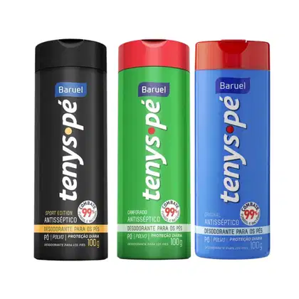 Imagem do produto Kit c3 Mix Talco Para Pés 100g Tenys Pé – Baruel