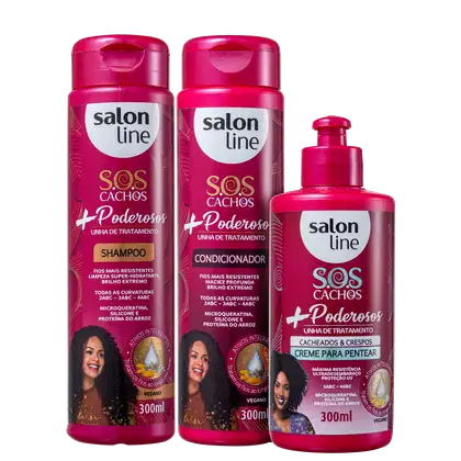 Imagem do produto Kit Salon Line S.O.S Cachos Poderosos Cacheados &amp; Crespos (3 Produtos)