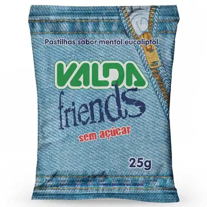 Imagem do produto Pastilha Valda Friends Mentol Eucaliptol Sachê 25g