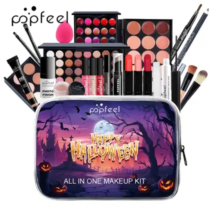 Imagem do produto Kit de Maquiagem POPFEEL Halloween Batom, Sobra, Blush 1