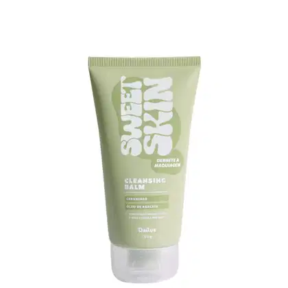 A imagem mostra uma embalagem de 100g de balm facial, tipo bisnaga verde claro com letras em branco.