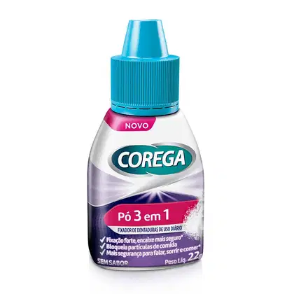 Imagem do produto Fixador De Dentadura em Pó Corega 3 Em 1 Sem Sabor 22g