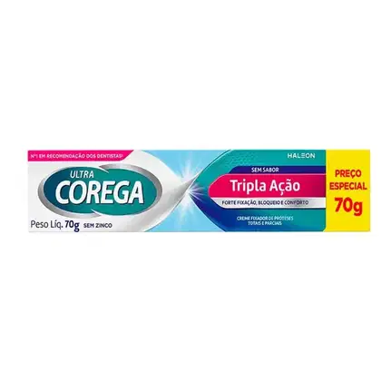 Imagem do produto Creme Fixador Ultra Corega Tripla Ação Sem Sabor 70g