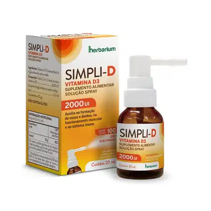 Imagem do produto Suplemento Alimentar Em Spray Herbarium Simpli-D 2000UI 20ml