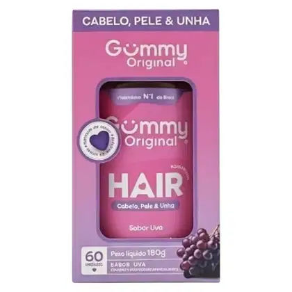 Imagem do produto Suplemento Alimentar Gummy Hair Cabelo Pele E Unha Sabor Uva 60 Gomas
